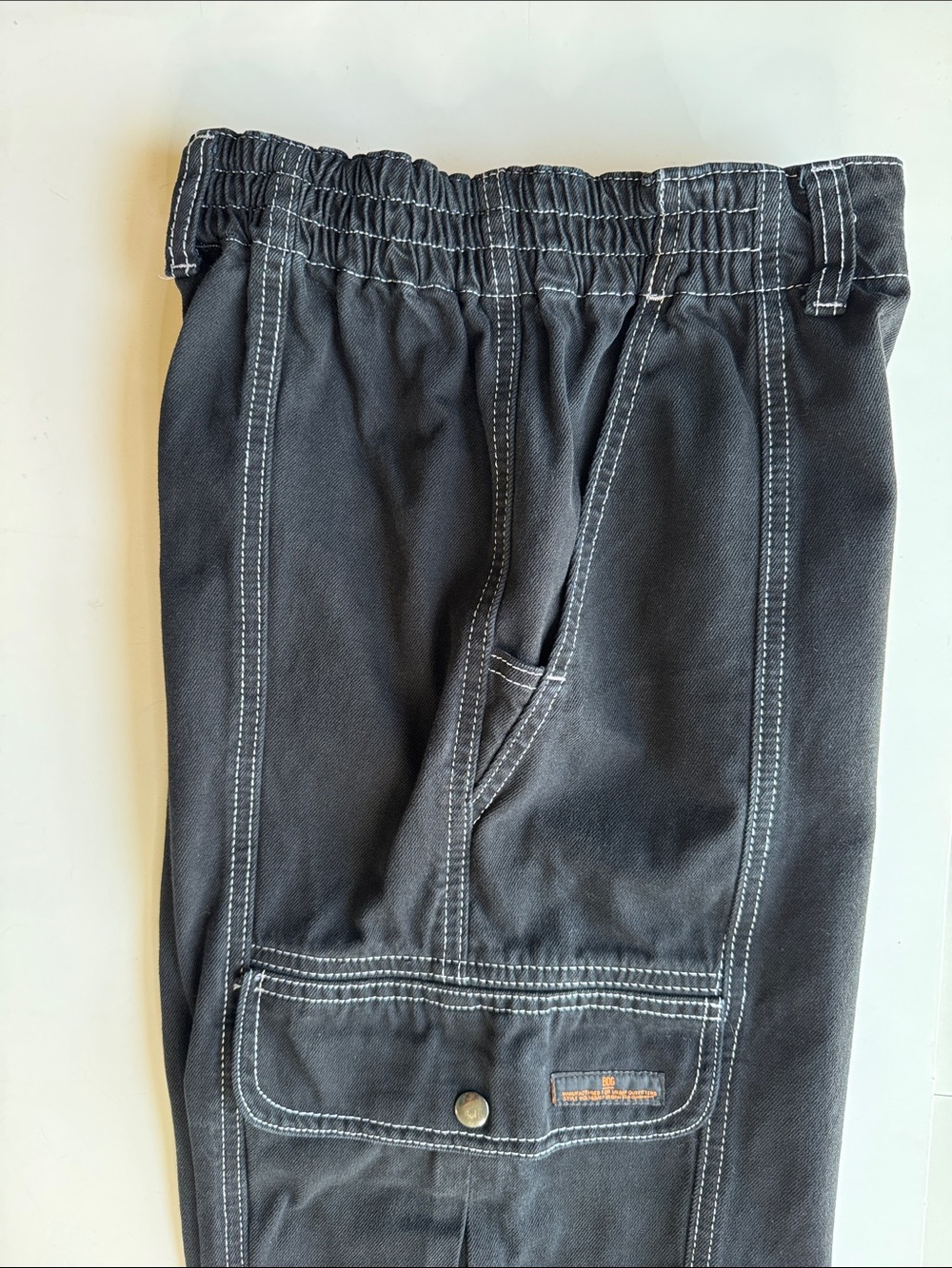 BDG Urban Outfitters Relaxed Skate Cargo Jeans Black Contrast Stitch W26 - Picture 5 of 10